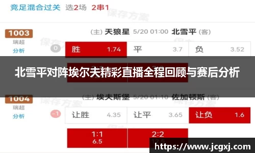 北雪平对阵埃尔夫精彩直播全程回顾与赛后分析