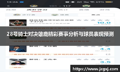 28号骑士对决雄鹿精彩赛事分析与球员表现预测